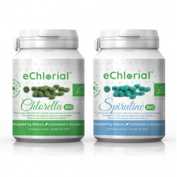 ¡Un dúo de descubrimientos! Chlorella ecológica + Spirulina (2 meses)
